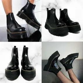 Botas Chelsea Plataforma Charol